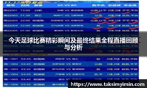 今天足球比赛精彩瞬间及最终结果全程直播回顾与分析