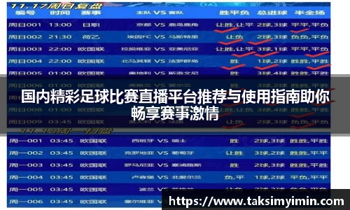 国内精彩足球比赛直播平台推荐与使用指南助你畅享赛事激情